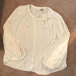 a new day Cream Button-Up Blouse